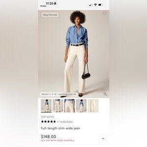 J.Crew Wide Leg Ecru Jeans